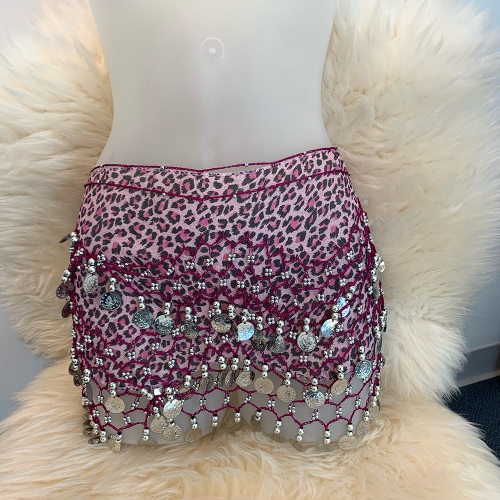 Belly dancing leopard hip scarf